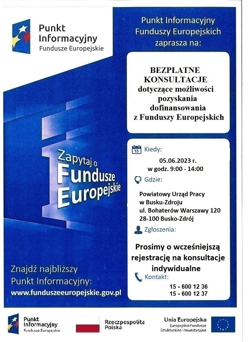 plakat dot. konsultacji nt. Funduszy Europejskich