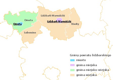 Mapa powiatu lidzbarskiego