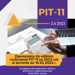 Zdjęcie artykułu Odbiór rozliczenia - PIT-11 i rocznego raportu składek społecznych i zdrowotnych za 2023 rok